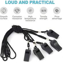 12Pcs Whistle With Lanyard Referees, Sports, U2013 High - Pitched Whistle, Durable And Loud - Initial - View 3