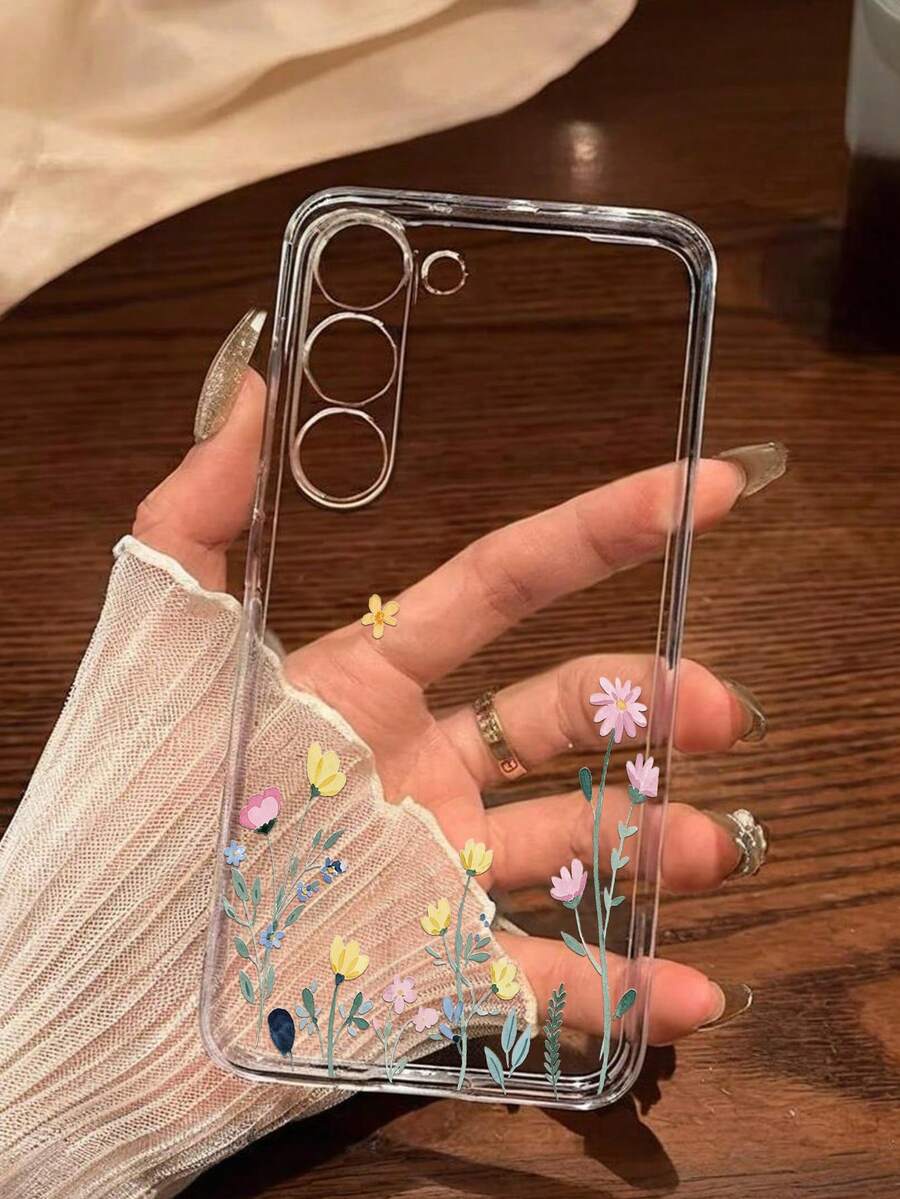 1个可爱粉黄花卉软壳手机壳,兼容华为荣耀、Galaxy A04e/12/A13/A14/A34/A50/A52/A53/A54/S21/S22/S23/S24/S25/S25Ultra/S25FE/S26/S26 Plus/S26 Ultra/S26 Edge、6A/7A/8A、12T/13T/15T/15T Pro - 無色 - 查看 1