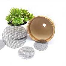 100/50/10pcs Plant Pot Bottom Grid Mat, Round Drainage Hole Screen To Prevent Soil Loss, Sealing Mesh For Plant Drainage, For Bonsai And Flower Pot Gardening - Black - View 4