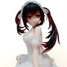 Anime Maid Girl Figure – 4.3-Inch Black & Red Hair PVC Statue In White Lace Dress With Apron, Sitting Pose High-Detail Collectible Model Toy For Desk Display Or Unique Birthday Gift For Anime Fans & Otaku Collectors. This Charming Anime Figurine Features A Realistic Long Black & Red Gradient Hair Design, Classic White Maid Outfit With Ruffled Sleeves, Cute Headband, And Delicate Apron Details. Perfect For Home Decor, Office Desk, Shelf Display, Or As A Thoughtful Present For Her On Valentine's Day, Anniversary, Or Birthday. Ideal For Anime Lovers, Cosplay Enthusiasts, And Collectors Who Appreciate High-Quality Craftsmanship And Cute Character Designs. Made From Durable PVC Material, This Figurine Is Lightweight, Easy To Clean, And Designed For Long-Term Display. - trắng - Xem 1