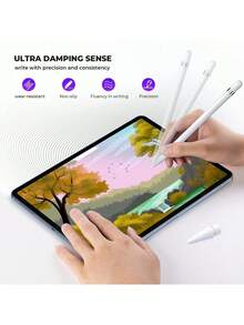 适用于 Apple Pencil Pro 的合金触控笔替换笔尖，兼容第二代/第一代 Apple Pencil 金属笔尖，笔尖形状和手感灵敏精准，静音耐磨，包含笔尖保护套。Apple Pencil 替换笔尖套装，带收纳盒，复活节春季礼物。 - 彩色 - 查看 9