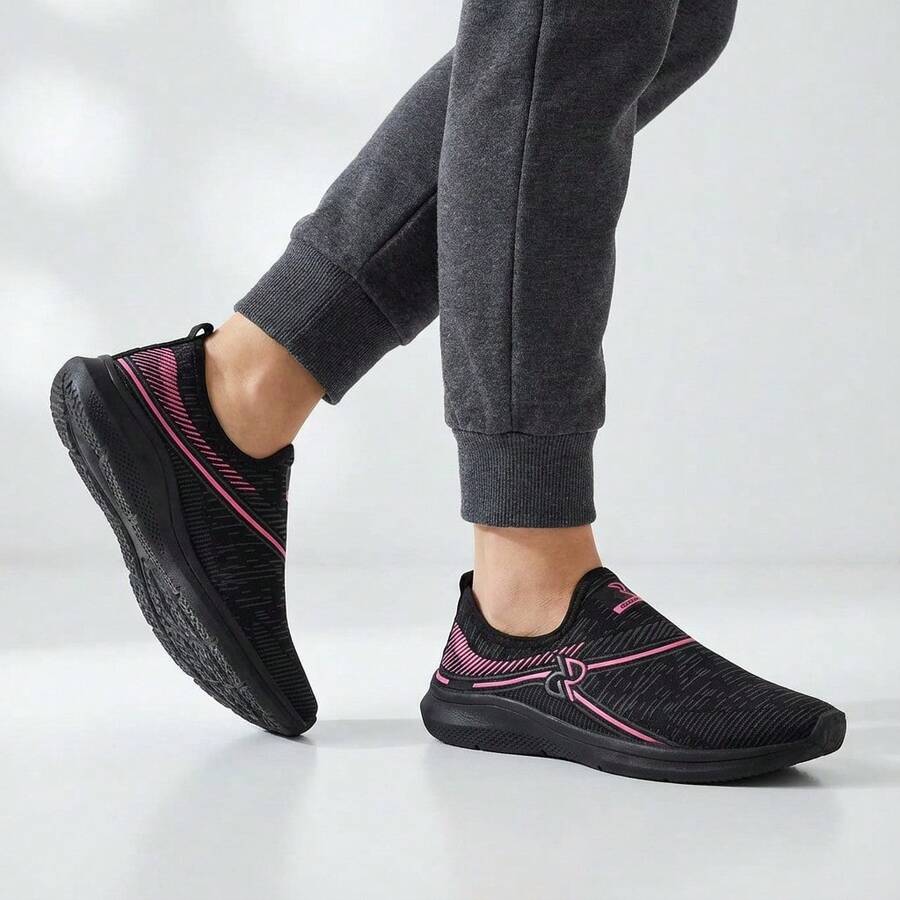 Stylish Sneakers For Everyday Use, Flat Sole, Ideal For Training, Various Sizes 34 To 43. - Hồng đen - Xem 1