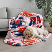 Marvel Spider-Man Themed Flannel Blanket, With Dense Spider-Man Figures And Web Elements, Strong Visual Impact, Main Colors Are Red, Blue And White, Warm And Soft, Can Be Used As Sofa Cover, Nap Blanket, Bedding Decor Blanket, Etc. - Multicolor - View 11