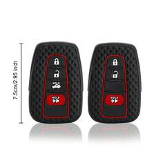 Silikonhülle für Autoschlüssel mit 3/4 Tasten für CHR Camry Corolla RAV4 Highlander C-HR Prius Land Cruiser Prado - Schwarz - Übersicht 6
