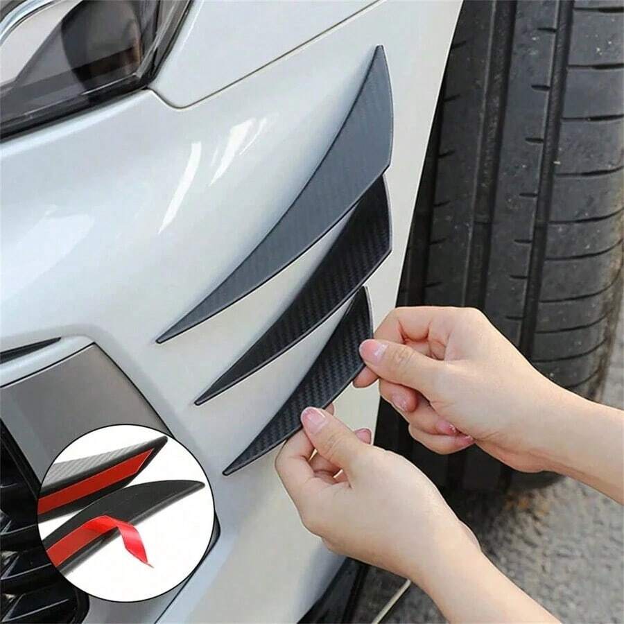 6pcs/1set Universal Front Bumper Lip Decoration Diffuser Splitter Fins Body Spoiler Canards Valence Chin Car  Decor - 多色的 - 查看 1