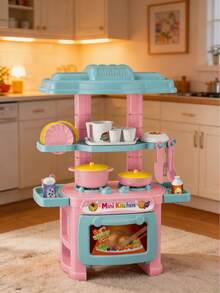 Mini Cocinita de Juguete para Arroz, Juego de Electrodomésticos para Niños 3-6 Años - Rosa - Ver 1