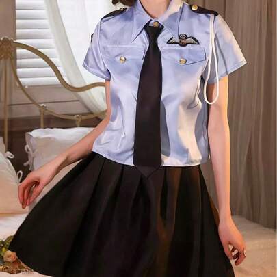 角色扮演服装套装，包括空姐制服、性感制服、可爱学生制服，适合情人节、圣诞节、夜店表演、女性角色扮演