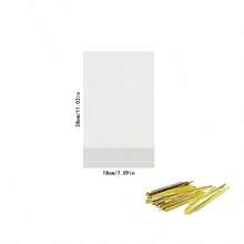 35PCS Clear Bottom Gusset Cellophane Gift Bag With Golden Kink, Cello Packaging For Party Gift And Wedding Gift Packaging - View 8