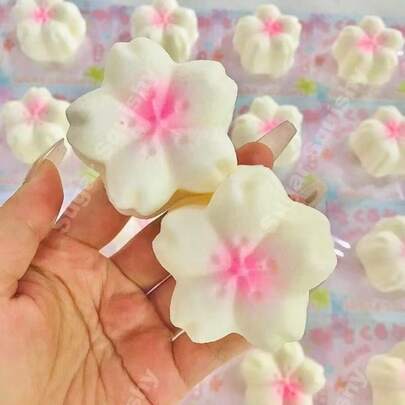 1 pieza Nuevo juguete suave y esponjoso de flor de sakura de pan para aliviar el estrés, de rebote lento, para apretar, regalo de cumpleaños/Navidad/Halloween, regalo perfecto