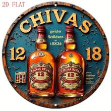 Hello Young Vintage Whiskey Metal Wall Art 8 Inch Round Sign 2D Bar Decor Farmhouse Home Gift For Cafe Garden - 彩色 - 查看 8
