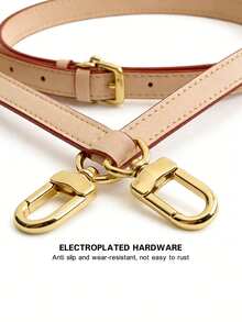 120cm Adjustable Vegetable Tanned Leather Shoulder Strap, Commuter Crossbody Strap, Bag Replacement Strap, Suitable For Speed Crossbody Bag PU Strap Modification And Replacement Accessories, Women's Office Bag Decor, Creative Gift For Girlfriend/Best Friend/Mother - Beige - View 6