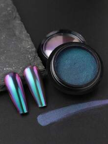 1盒紫蓝渐变色指甲粉，Y2K金属镜面效果颜料粉，高光泽变色指甲闪粉，美甲装饰用品 - 彩色 - 查看 8