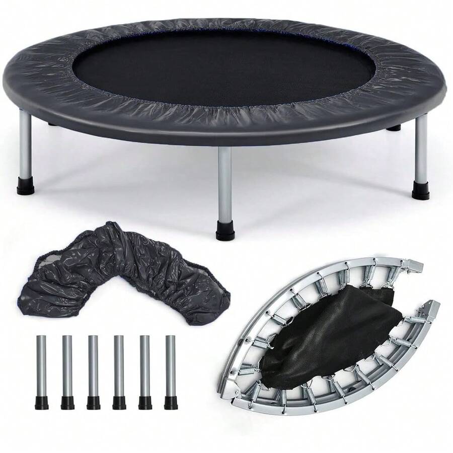 Tombling Fitness Mini Trampolin para Niños 36/38 Pulg – Rebotador Silencioso Plegable o Fijo con Almohadilla – Carga 170/300 LB – Ejercicio  en Casa Tombling Trampolín - Negro - Ver 1