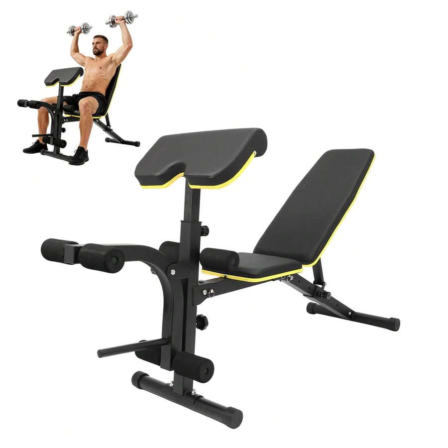 Multi-Functional Gym Bench, Adjustable Weight Bench, Roman Chair With Adjustable Backrest, Versatile Fitness Equipment For Hyper Back Extension, Adjustable Situp, Decline, Flat Bench - Black - View 1