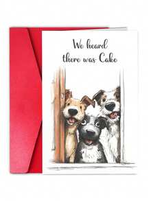 1Pc Funny Dog Birthday Card , Cute Dog Illustration, Includes Envelope (Single Card) - View 1