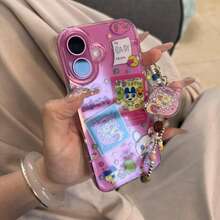 Japanese Cute Anime Cartoon Glitter Mobile Phone Case For 17 16 15 14 13 12 11 Pro MAX Plus Y2K Kawaii Cover - A - Xem 5