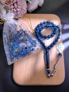 1个精美星月糖果袋，内含1串33颗10毫米斋月祈祷念珠，适合（情侣、斋月、开斋节、礼品） - 彩色 - 查看 12