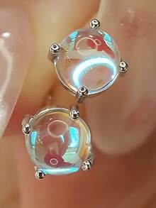 一对优雅的立方氧化锆耳钉，适合女性佩戴，可用于婚礼、订婚、周年纪念、派对、情人节等场合。 - 銀色 - 查看 7