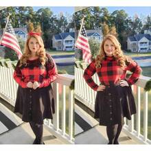 Plus Size Basic Versatile Stretchy Elastic Waist Flared Casual Mini Skater Skirt/Pleated Plaid Skirt For Women XL-5XL - 01-純黑色 - 查看 3