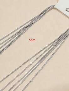 5pcs/Set Stainless Steel Snake Chain Necklace With Lobster Clasp And Extension Chain, Suitable For DIY Jewelry Making, Semi-Finished Chain - 5pcs - View 9