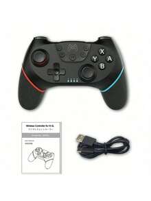 Wireless Switch Controller, Switch Pro Controller Compatible With Switch/Lite/OLED, Switch Remote Gamepad With 6-Axis Gyro, Dual Motor, Wake-Up And Turbo - Black - View 2