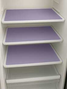 Set Of 3 Waterproof PVC Refrigerator Towels 46x32 Cm - Mauve Purple - View 2