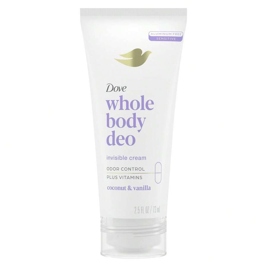 Dove Whole Body Women's Deodorant Invisible Cream Coconut & Vanilla Aluminum Free, 2.5 Oz - 多樣化香型 - 查看 1