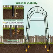 1PCS 7.5FT Garden Arch Trellis Outdoor Plant Support Archway For Climbing Vine Flower - A - 查看 3