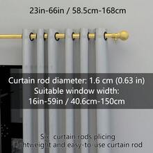 0.63英寸铁艺拼接金色窗帘杆/罗马杆，经典小球装饰，长度23-87英寸。窗帘杆支架套装，可壁挂或悬挂，坚固耐用，适用于窗帘杆/浴帘杆/遮阳杆/薄纱窗帘杆，适用于卧室、厨房、客厅、餐厅、办公室、宿舍或出租房。轻巧的窗帘杆，现代简约设计。 - 金色 - 查看 10