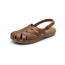 Rihero Closed Toe Sandals Women Comfortable Arch Support Fisherman Walking Sandals With Adjustable Strap - 棕色 - 查看 1