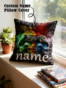 Personalisierter Spielcontroller Kissenbezug - Individualisierter Name Spiel Dekoration, Geschenk für Jungen und Mädchen, Spiel Memorabilia - Verschiedenfarbig - Übersicht 1