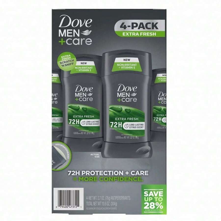 Desodorante antitranspirante Dove Men+Care Extra Fresh de 2.7 onzas (paquete de 4) - Múltiples aromas - Ver 1