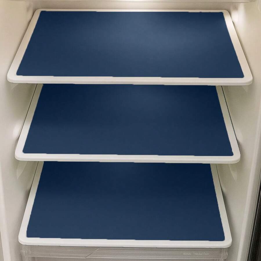 Set Of 3 Waterproof PVC Refrigerator Towels 46x32 Cm - Navy Blue - View 1