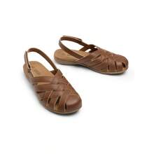 Rihero Closed Toe Sandals Women Comfortable Arch Support Fisherman Walking Sandals With Adjustable Strap - 棕色 - 查看 3