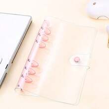 1pc A6 Transparent Portable File Folder, Candy Macaron Color Shell Options, Refillable Notebook, Transparent Interior, PP Material, Suitable For DIY Sticker Books, Handwriting, Or Storing Idol Photos, Cards, Small Items. Also Can Be Used As Loose-Leaf Notebook, Sealed Notebook, School Supplies, Student Binder - One Size - View 14