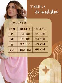 Conjunto Shorts Saia Feminino com Blusa Decote V Look Moderno e Confortável - Visão 7