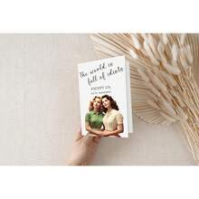 1pc "Except Us, The World Is..." - Funny & Witty Birthday Card For Women, Gifts For Friends, Sisters, Best Friends With Blonde Or Brown Hair - View 4