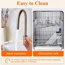 10 Pack Straw IceFlow 30oz/64oz Cup Tumbler, 14oz/20oz, 5 Pack Reusable Plastic Straws With 5 Pack Cleaning Brushes, BPA - Cut - To - Fit 8.46in - Dành cho IceFlow 30/64oz - Xem 5