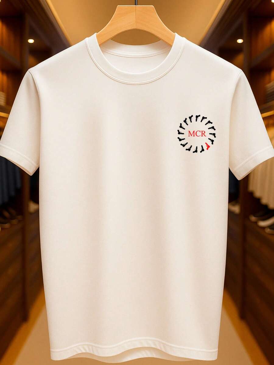 Camiseta MCR Pistola My Chemical Simples Minimalista Romance Banda Rock Alternativo Pop-Punk Básica Unissex 100% Algodão Premium – Masculino e Feminino | Casual, Streetwear, Plus Size, Lançamento com Envio Imediato em Várias Cores - Branco - Visão 1