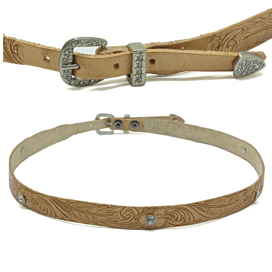 Atrevidu's Leather Hat Band - Dourada±Floral±M - View 1