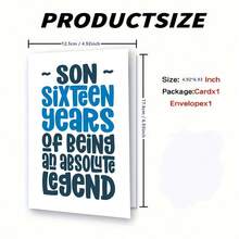 1张送给儿子的16岁生日贺卡 - 16年来你一直是个传奇 - 查看 3