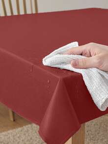 Toalha de Mesa Impermeavel 4 Lugares 1,40 x 1,40 em Pvc Limpa Facil Não Macha - Vermelho - Visão 2