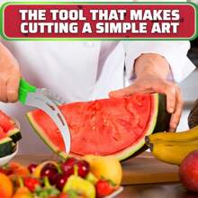 Stainless Steel Watermelon Slicer: Easily Cuts Large Fruits And Vegetables, Comes With ABS Separator - Multicolor - View 6