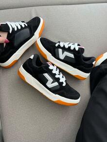 Women's And Men's Tennis Shoes V-Plus Youth Skateboarding University Animal Gym And Fitness - trắng cam - Xem 1