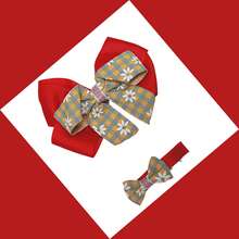Children's Hair Bows, Duckbill Clips, 2 Units - Merah - View 5