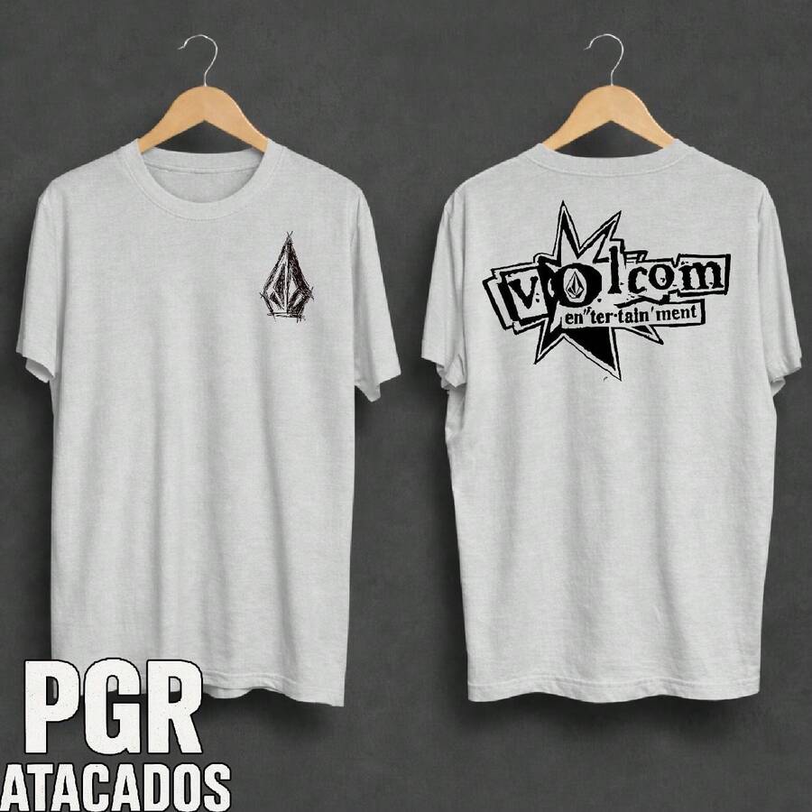 Volcom Street Style T-Shirt - Stylish Clothing Brand - Skateboarding - Unisex - Men's And Women's - 100% Cotton - Top Premium Streetwear - New Release - Immediate Shipping - Various Colors!! - 淺灰色 - 查看 1