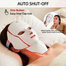 7-Color LED Beauty Mask For Women, USB Rechargeable With Touch S  Creen, Portable Multi-Functional, Ideal Valentine's Day Gift For Girlfriend & Female Friends - Facial Skincare Tool - Mặt nạ cổ 01 - Xem 1