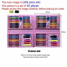 208/86/150/42 水彩笔套装，包含工具和全套水彩绘画用品，水彩笔套装，节日绘画笔套装，绘画学习工具礼品，学生水彩绘画用品套装 - 彩色 - 查看 4