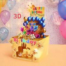 通用3D立体生日贺卡，纸质3D生日贺卡，附赠空白卡片和信封，独特的生日礼物，适合送给女性、男性、丈夫、妻子、母亲、父亲、女儿，也适合作为返校用品。 - 單件 - 查看 13