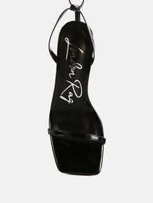 Lewk Strappy Tie Up Spool Heel Sandals - 黑色 - 查看 4